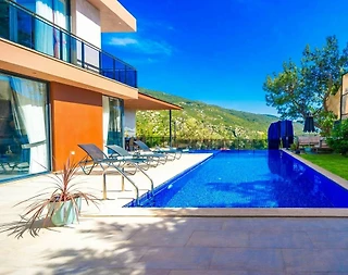 Kaş İslamlar'da Muhteşem Manzaralı, Özel Havuzlu, Modern Villa - 3