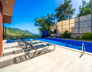 Kaş İslamlar'da Muhteşem Manzaralı, Özel Havuzlu, Modern Villa - 5
