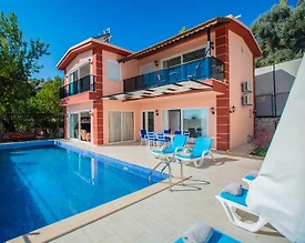 Kaş İslamlar'da Nefes Kesen Dağ Manzaralı, Özel Havuzlu, Lüks Villa - 2