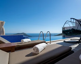 Kaş İslamlar'da Panoramik Deniz Manzaralı, Özel Havuzlu, Lüks Villa - 3