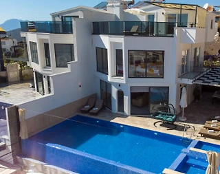 Kaş İslamlar'da Panoramik Deniz Manzaralı, Özel Havuzlu, Lüks Villa - 4