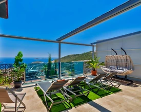 Kaş İslamlar'da Göz Alıcı Deniz Manzaralı, Özel Havuzlu, Balayı Villa - 2