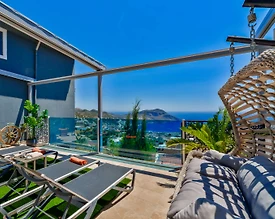 Kaş İslamlar'da Göz Alıcı Deniz Manzaralı, Özel Havuzlu, Balayı Villa - 3