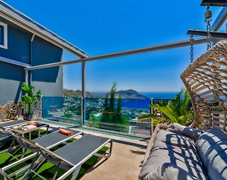 Kaş İslamlar'da Göz Alıcı Deniz Manzaralı, Özel Havuzlu, Balayı Villa - 3