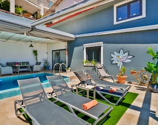Kaş İslamlar'da Göz Alıcı Deniz Manzaralı, Özel Havuzlu, Balayı Villa - 5