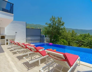 Kaş İslamlar'da Sakin Konumda, Özel Havuzlu, Jakuzili, Kiralık Villa - 3