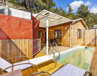 Kaş İslamlar'da Sakin Konumda, Özel Havuzlu, Ahşap Villa - 5