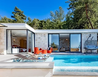 Kaş İslamlar'da Taş Mimarili, Özel Havuzlu, Jakuzili Villa - 1