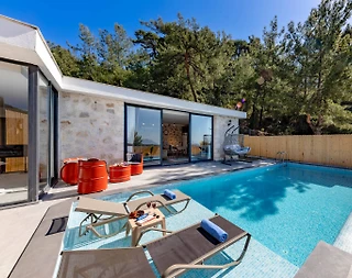 Kaş İslamlar'da Taş Mimarili, Özel Havuzlu, Jakuzili Villa - 2