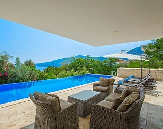 Kaş Kalkan'da Benzersiz Deniz Manzaralı, Özel Havuzlu, Geniş Villa - 4