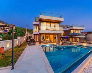 Kaş Kalkan'da Benzersiz Deniz Manzaralı, Özel Havuzlu, İkiz Villa - 1