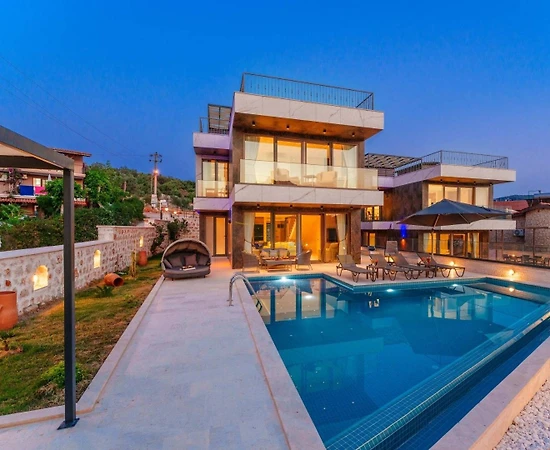 Kaş Kalkan'da Benzersiz Deniz Manzaralı, Özel Havuzlu, İkiz Villa - 1