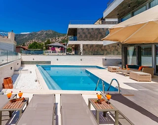 Kaş Kalkan'da Enfes Deniz Manzaralı, Özel Havuzlu, İkiz Villa - 4