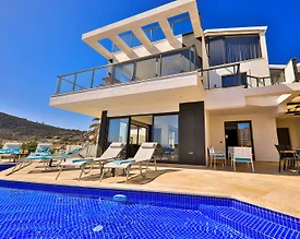 Kaş Kalkan'da Büyüleyici Deniz Manzaralı, Özel Havuzlu, Modern Villa - 3