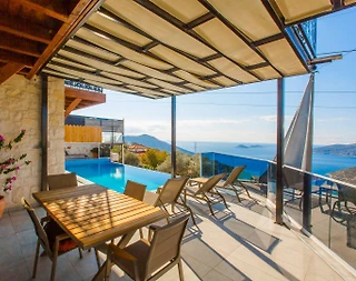 Kaş Bezirgan'da Enfes Deniz Manzaralı, Özel Havuzlu, 4 Kişilik Villa - 5