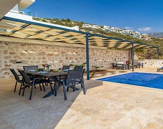 Kaş Kalkan'da Deniz Manzaralı, Özel Havuzlu, 6 Kişilik, Lüks Villa - 3