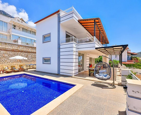 Kaş Kalkan'da Deniz Manzaralı, Özel Havuzlu, 7 Kişilik Villa - 1