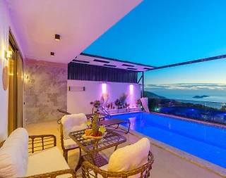 Kaş Kalkan'da Deniz Manzaralı, Özel Havuzlu, Balayı Villası - 3
