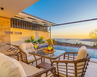 Kaş Kalkan'da Deniz Manzaralı, Özel Havuzlu, Balayı Villası - 4
