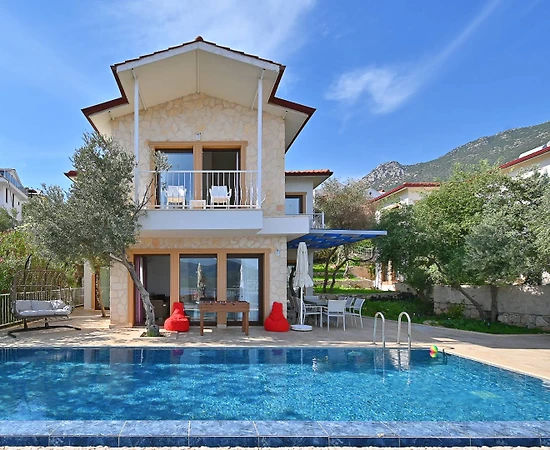 Kaş Kalkan'da Deniz Manzaralı, Özel Havuzlu, Lüks 4+1 Villa - 1