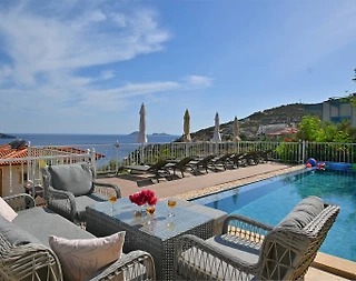 Kaş Kalkan'da Deniz Manzaralı, Özel Havuzlu, Lüks 4+1 Villa - 5