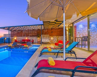 Kaş Bezirgan'da Deniz ve Doğa Manzaralı, Özel Havuzlu, Jakuzili Villa - 3