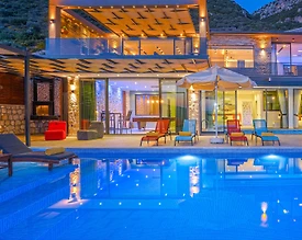Kaş Bezirgan'da Deniz ve Doğa Manzaralı, Özel Havuzlu, Jakuzili Villa - 2
