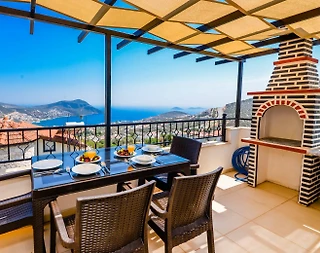 Kaş Kalkan'da Doğa Manzaralı, Özel Havuzlu, Konforlu Suit - 4