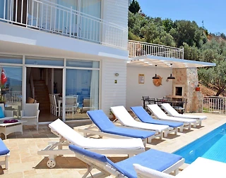 Kaş Kalkan'da Enfes Deniz Manzaralı, Özel Havuzlu, 10 Kişilik Villa - 4