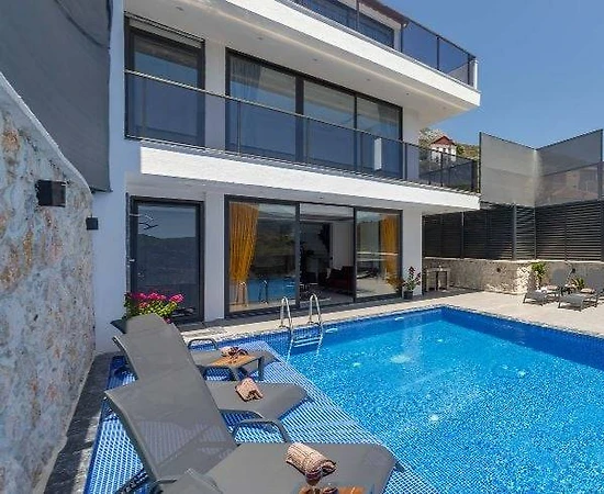 Kaş Bezirgan'da Enfes Doğa Manzaralı, Özel Havuzlu, İkiz Villa - 1