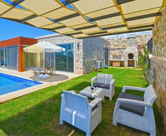 Kaş Kalkan'da Göz Alıcı Deniz Manzaralı, Özel Havuzlu, Balayı Villası - 1