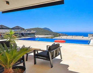 Kaş Kalkan'da Harika Deniz Manzaralı, Özel Havuzlu, Lüks Villa - 4
