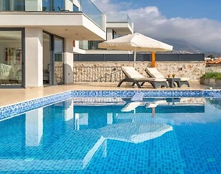 Kaş Kalkan'da Büyüleyici Deniz Manzaralı, Özel Havuzlu, Estetik Villa - 4