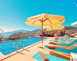 Kaş Kalkan'da Deniz Manzaralı, Sonsuzluk Havuzlu, Ferah Villa - 4