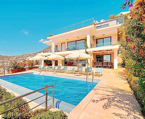 Kaş Kalkan'da Deniz Manzaralı, Sonsuzluk Havuzlu, Ferah Villa - 1