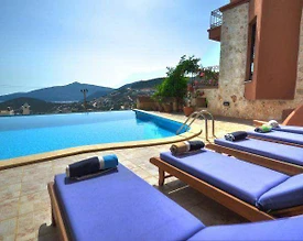 Kaş Kalkan'da Muhteşem Deniz Manzaralı, Özel Havuzlu, 4+1 Villa - 2