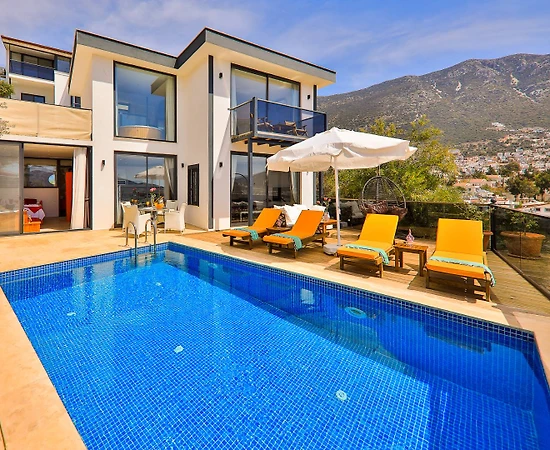 Kaş Kalkan'da Muhteşem Deniz Manzaralı, Özel Havuzlu, Jakuzili Balayı Villası - 1