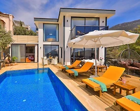 Kaş Kalkan'da Muhteşem Deniz Manzaralı, Özel Havuzlu, Jakuzili Balayı Villası - 2
