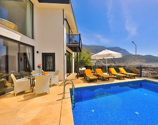 Kaş Kalkan'da Muhteşem Deniz Manzaralı, Özel Havuzlu, Jakuzili Balayı Villası - 3