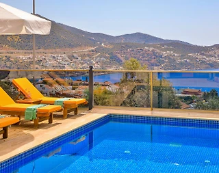 Kaş Kalkan'da Muhteşem Deniz Manzaralı, Özel Havuzlu, Jakuzili Balayı Villası - 4