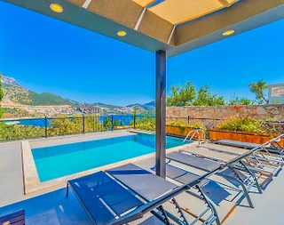 Kaş Kalkan'da Olağanüstü Deniz Manzaralı, Özel Havuzlu, Lüks Villa - 4