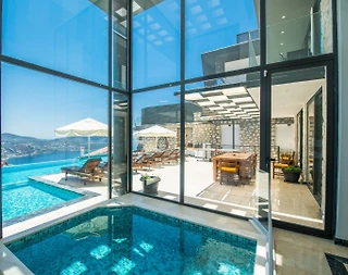 Kaş Kalkan'da Seyrine Doyulmaz Deniz Manzaralı, Özel Havuzlu, Lüks Villa - 5