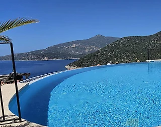 Kaş Kalkan'da Göz Alıcı Deniz Manzaralı, Özel Havuzlu, Taş Villa - 4