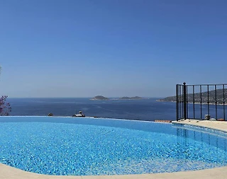 Kaş Kalkan'da Göz Alıcı Deniz Manzaralı, Özel Havuzlu, Taş Villa - 5