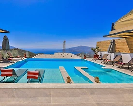 Kaş Kördere'de Deniz Manzaralı, Özel Havuzlu, Jakuzili Villa - 3