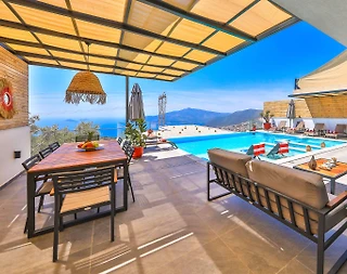 Kaş Kördere'de Deniz Manzaralı, Özel Havuzlu, Jakuzili Villa - 5