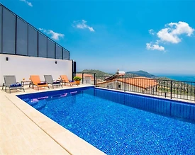 Kaş Kördere'de Enfes Deniz Manzaralı, Özel Havuzlu, Kiralık Villa - 2