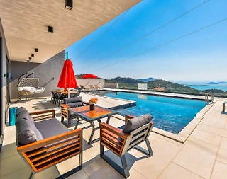 Kaş Kördere'de Enfes Deniz Manzaralı, Özel Havuzlu, Olanaklı Villa - 4