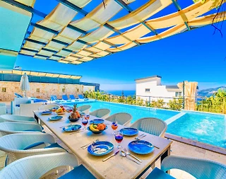 Kaş Kördere'de Eşsiz Deniz Manzaralı, Özel Havuzlu, Lüks Villa - 5