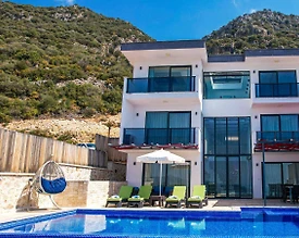 Kaş Kördere'de Muhteşem Deniz Manzaralı, Özel Havuzlu, Ferah Villa - 3